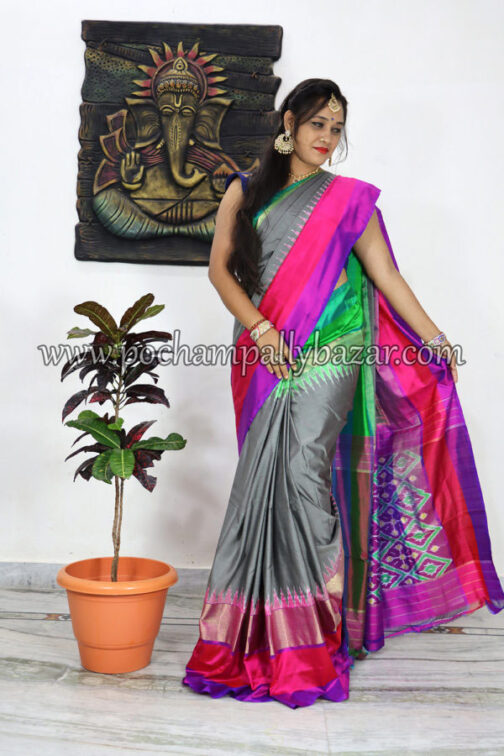 Ikkat Silk (Pattu) Saree