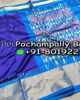 Blue With ananda Ikkat Silk (Pattu) Saree 029