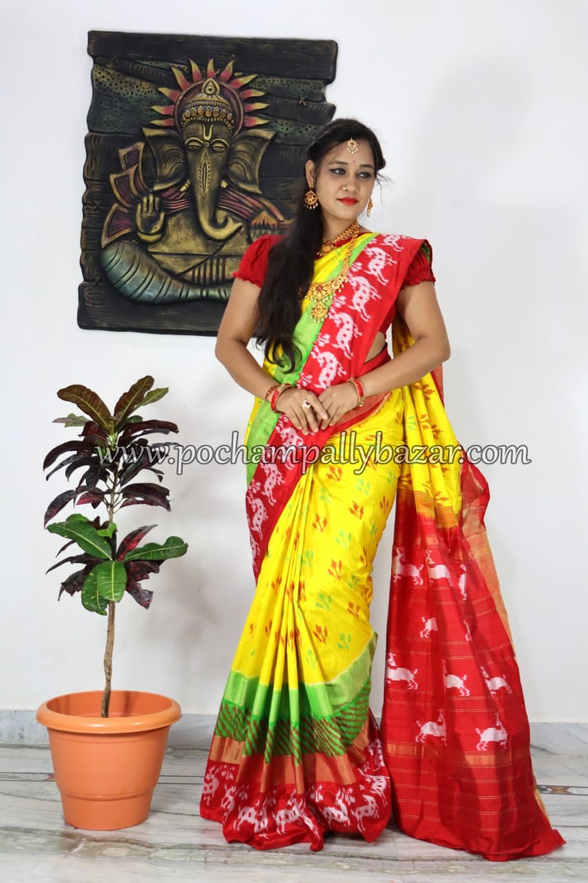 Wedding Yellow Pattu Saree | 3d-mon.com