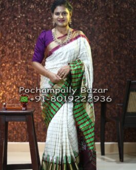 Pochampally Ikkat Silk (Pattu) Saree 058