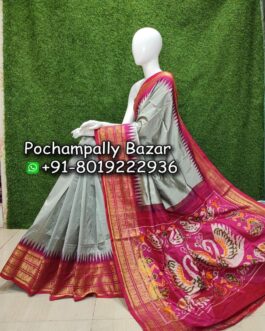 Pochampally Ikkat Kanchi Border Silk (Pattu) Saree 080