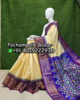 Pochampally Ikkat Kanchi Border Silk (Pattu) Saree 084