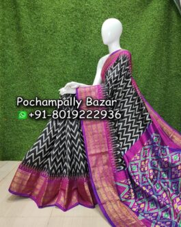 Pochampally Ikkat Kanchi Border Silk (Pattu) Saree 088