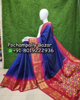 Pochampally Ikkat Kanchi Border Silk (Pattu) Saree 090